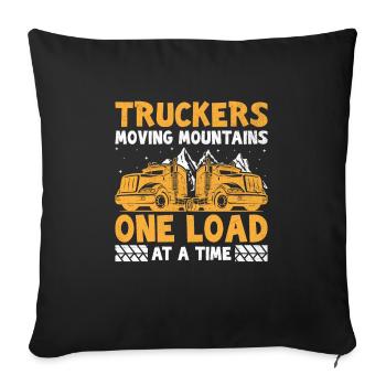 Trucker Driving Dad Trucker Father Truck Driver - Sofa pillowcase 17,3'' x 17,3'' (45 x 45 cm) - black - Front