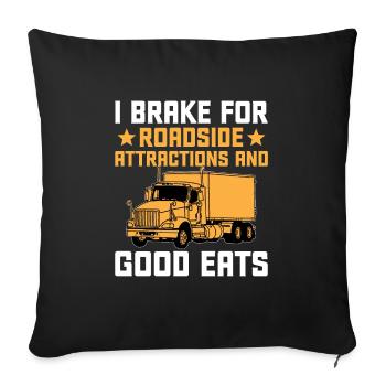 Camionneur Conduisant Papa Camionneur Père Chauffeur De Camion - Housse de coussin décorative 45 x 45 cm - noir - Devant