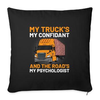 Trucker Driving Dad Trucker Father Truck Driver - Sofa pillowcase 17,3'' x 17,3'' (45 x 45 cm) - black - Front