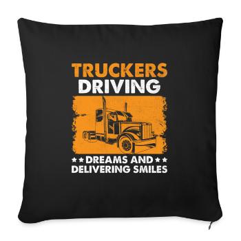 Trucker Driving Dad Trucker Father Truck Driver - Sofa pillowcase 17,3'' x 17,3'' (45 x 45 cm) - black - Front
