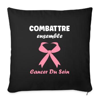 Sensibilisation cancer du sein - Housse de coussin décorative 45 x 45 cm - noir - Devant