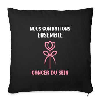 Sensibilisation cancer du sein - Housse de coussin décorative 45 x 45 cm - noir - Devant