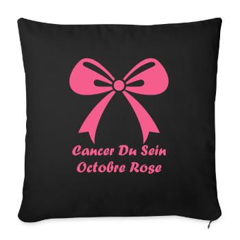 Sensibilisation cancer du sein - Housse de coussin décorative 45 x 45 cm - noir - Devant