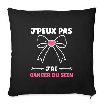 Sensibilisation cancer du sein - Housse de coussin décorative 45 x 45 cm - noir - Devant