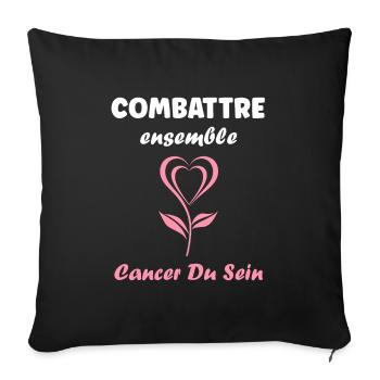 Sensibilisation cancer du sein - Housse de coussin décorative 45 x 45 cm - noir - Devant