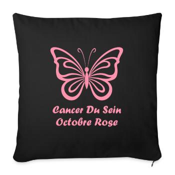 Sensibilisation cancer du sein - Housse de coussin décorative 45 x 45 cm - noir - Devant