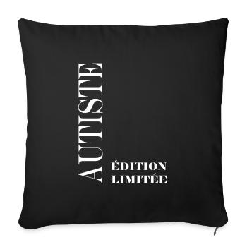 autiste - Housse de coussin décorative 45 x 45 cm - noir - Devant