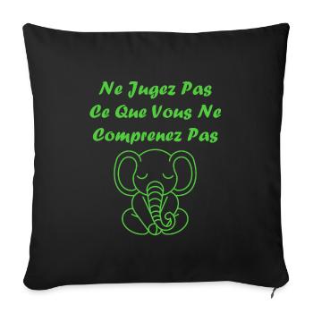 sensibilisation santé mentale - Housse de coussin décorative 45 x 45 cm - noir - Devant