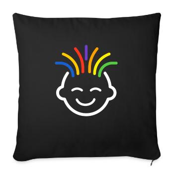 sensibilisation santé mentale - Housse de coussin décorative 45 x 45 cm - noir - Devant