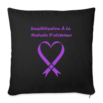 Sensibilisation à la maladie d’Alzheimer - Housse de coussin décorative 45 x 45 cm - noir - Devant