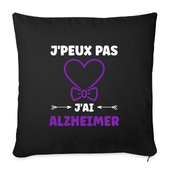 Sensibilisation à la maladie d’Alzheimer - Housse de coussin décorative 45 x 45 cm - noir - Devant