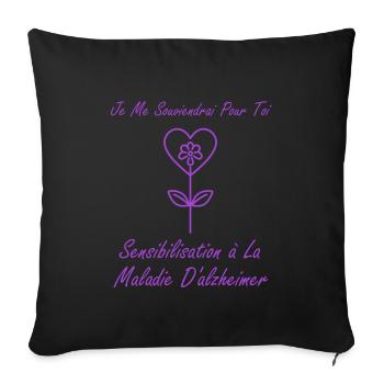 Sensibilisation à la maladie d’Alzheimer - Housse de coussin décorative 45 x 45 cm - noir - Devant