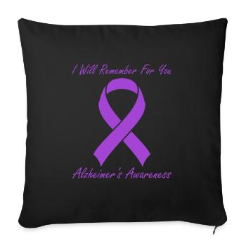 Sensibilisation à la maladie d’Alzheimer - Housse de coussin décorative 45 x 45 cm - noir - Devant