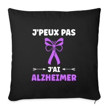 Sensibilisation à la maladie d’Alzheimer - Housse de coussin décorative 45 x 45 cm - noir - Devant