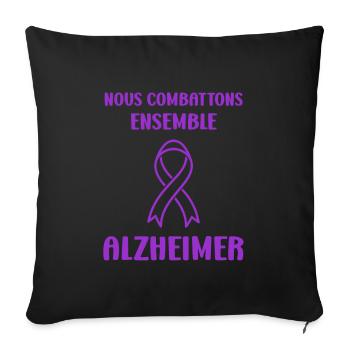 Sensibilisation à la maladie d’Alzheimer - Housse de coussin décorative 45 x 45 cm - noir - Devant