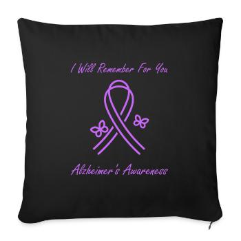 Sensibilisation à la maladie d’Alzheimer - Housse de coussin décorative 45 x 45 cm - noir - Devant