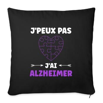 Sensibilisation à la maladie d’Alzheimer - Housse de coussin décorative 45 x 45 cm - noir - Devant