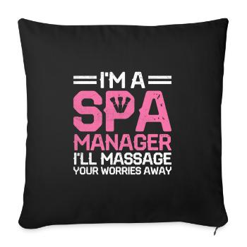 SPA Manager Job Wellness Funny SPA Management Sayi - Sofa pillowcase 17,3'' x 17,3'' (45 x 45 cm) - black - Front