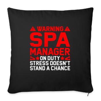 Gestionnaire de SPA Emploi Bien-être Drôle Gestion de SPA Sayi - Housse de coussin décorative 45 x 45 cm - noir - Devant