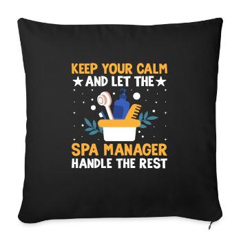 SPA Manager Job Wellness Funny SPA Management Sayi - Sofa pillowcase 17,3'' x 17,3'' (45 x 45 cm) - black - Front