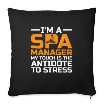SPA Manager Job Wellness Lustig SPA Management Sayi - Sofakissenbezug 45 x 45 cm - Schwarz - Vorne