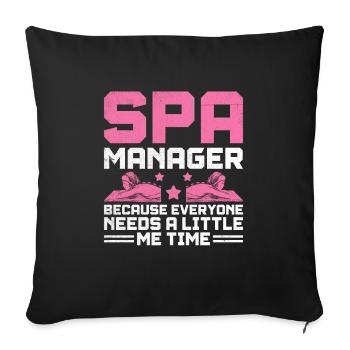 Gestionnaire de SPA Emploi Bien-être Drôle Gestion de SPA Sayi - Housse de coussin décorative 45 x 45 cm - noir - Devant