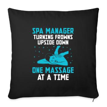 SPA Manager Job Wellness Funny SPA Management Sayi - Sofa pillowcase 17,3'' x 17,3'' (45 x 45 cm) - black - Front