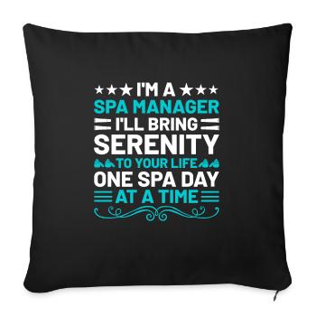 SPA Manager Job Wellness Funny SPA Management Sayi - Sofa pillowcase 17,3'' x 17,3'' (45 x 45 cm) - black - Front