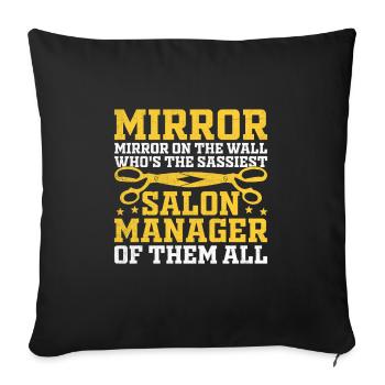 SPA Manager Job Wellness Funny SPA Management Sayi - Sofa pillowcase 17,3'' x 17,3'' (45 x 45 cm) - black - Front