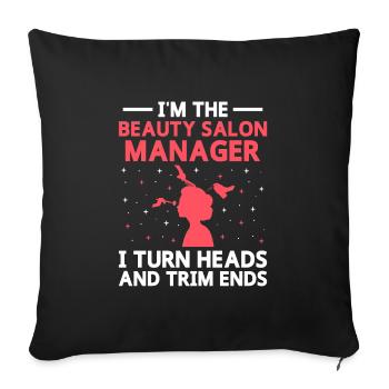 SPA Manager Job Wellness Funny SPA Management Sayi - Sofa pillowcase 17,3'' x 17,3'' (45 x 45 cm) - black - Front