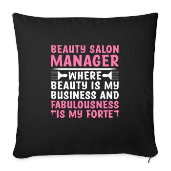 SPA Manager Job Wellness Funny SPA Management Sayi - Sofa pillowcase 17,3'' x 17,3'' (45 x 45 cm) - black - Front