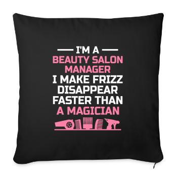 SPA Manager Job Wellness Funny SPA Management Sayi - Sofa pillowcase 17,3'' x 17,3'' (45 x 45 cm) - black - Front