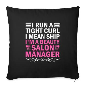 SPA Manager Job Wellness Funny SPA Management Sayi - Sofa pillowcase 17,3'' x 17,3'' (45 x 45 cm) - black - Front
