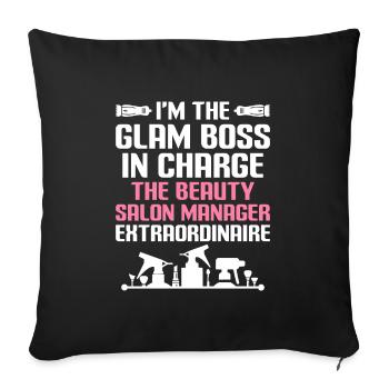 SPA Manager Job Wellness Funny SPA Management Sayi - Sofa pillowcase 17,3'' x 17,3'' (45 x 45 cm) - black - Front