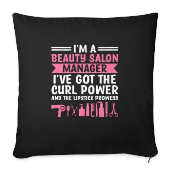 SPA Manager Job Wellness Funny SPA Management Sayi - Sofa pillowcase 17,3'' x 17,3'' (45 x 45 cm) - black - Front