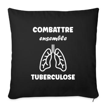 Sensibilisation à la tuberculose - Housse de coussin décorative 45 x 45 cm - noir - Devant