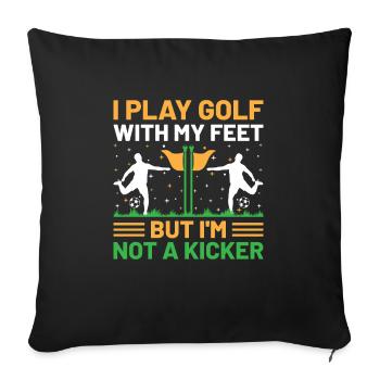 Footgolf Player Foot Golf Playing Footgolfers Foot - Sofa pillowcase 17,3'' x 17,3'' (45 x 45 cm) - black - Front