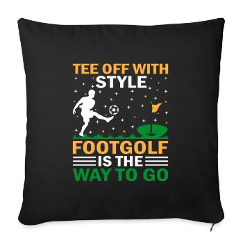 Footgolf Player Foot Golf Playing Footgolfers Foot - Sofa pillowcase 17,3'' x 17,3'' (45 x 45 cm) - black - Front