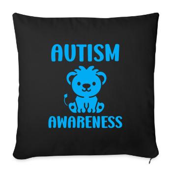 sensibilisation à l'autisme autiste - Housse de coussin décorative 45 x 45 cm - noir - Devant