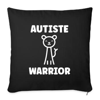sensibilisation a l'autisme autiste - Housse de coussin décorative 45 x 45 cm - noir - Devant