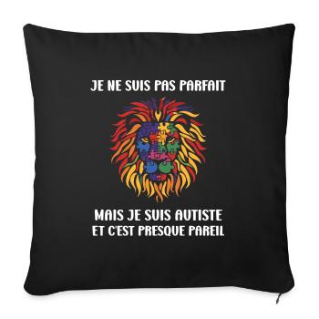 sensibilisation a l'autisme autiste - Housse de coussin décorative 45 x 45 cm - noir - Devant