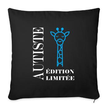 sensibilisation à l'autisme autiste - Housse de coussin décorative 45 x 45 cm - noir - Devant