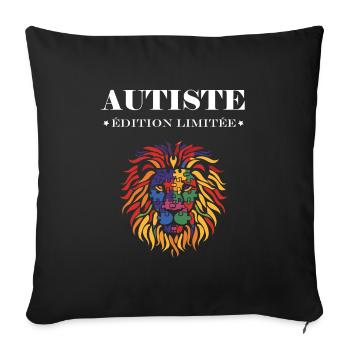 sensibilisation a l'autisme autiste - Housse de coussin décorative 45 x 45 cm - noir - Devant