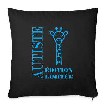sensibilisation à l'autisme autiste - Housse de coussin décorative 45 x 45 cm - noir - Devant