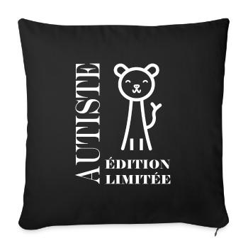 sensibilisation a l'autisme autiste - Housse de coussin décorative 45 x 45 cm - noir - Devant