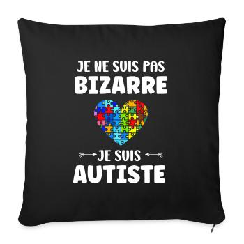 sensibilisation a l'autisme autiste - Housse de coussin décorative 45 x 45 cm - noir - Devant