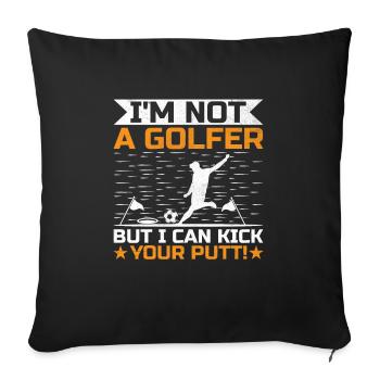 Footgolf Player Foot Golf Playing Footgolfers Foot - Sofa pillowcase 17,3'' x 17,3'' (45 x 45 cm) - black - Front