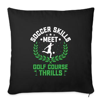 Footgolf Player Foot Golf Playing Footgolfers Foot - Sofa pillowcase 17,3'' x 17,3'' (45 x 45 cm) - black - Front