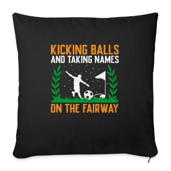 Footgolf Player Foot Golf Playing Footgolfers Foot - Sofa pillowcase 17,3'' x 17,3'' (45 x 45 cm) - black - Front