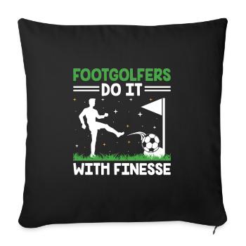 Footgolf Player Foot Golf Playing Footgolfers Foot - Sofa pillowcase 17,3'' x 17,3'' (45 x 45 cm) - black - Front